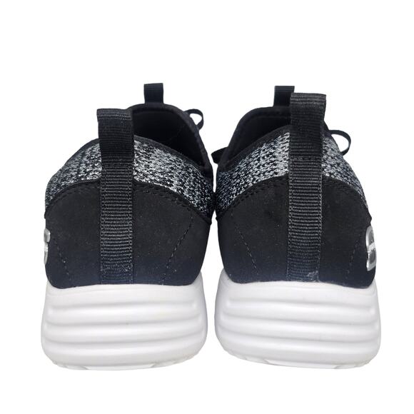 Skechers Shoes Womens 8 Gray Black White Knit Sport Memory Foam Comfort Running - Picture 7 of 11